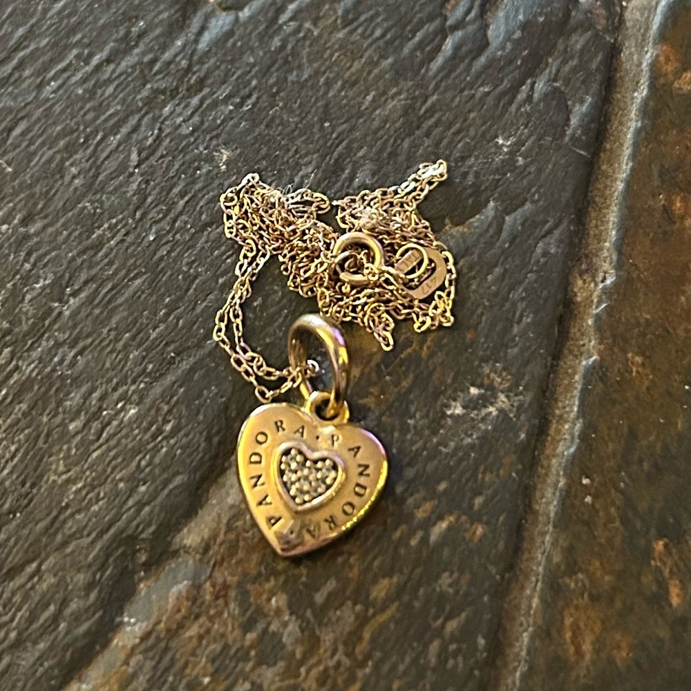 Pandora Gold Heart Pendant Necklace